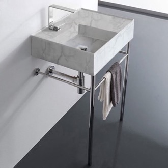Console Bathroom Sink Small Modern Console Sink, Marble Style Sink, 24